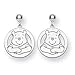 14k White Gold Disney Winnie the Pooh Dangle Post title=