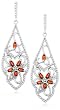 Platinum Overlay Sterling Silver Garnet w/ Diamond Accent Dangle Earrings