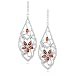Platinum Plated Sterling Silver Garnet and Diamond Accent Dangle Earrings