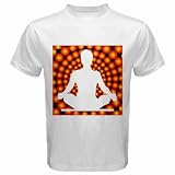 Men's Customized LIFESTYLE LIVING MEDITATION NATURE ORANGE 100% Cotton White T-shirt