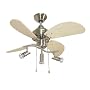 Litex TR30BC4LK3 TR-3000 30-Inch Remote Control Adaptable Four-Blade Ceiling Fan, Brushed Chrome with Spotlight Kit