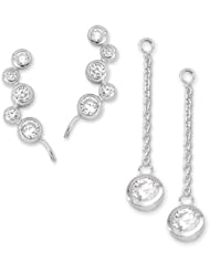 The Ear Pin Cubic Zirconia Interchangeable Enhancer Silver Bubble Earrings