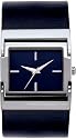 French Connection Ladies Silver Case Blue Leather Strap Watch