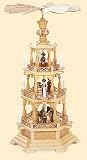 Weihnachtspyramiden 3-stöckige Pyramide - Heilige Geschichte - 100 cm - 230 V Elektromotor