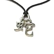 Year of the Snake Chinese Horoscope Pewter Pendant On Slip Knot Necklace