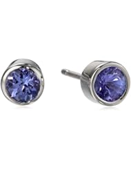 Sterling Silver 4mm Round Bezel Set Gemstone Studs