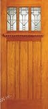 AC-701-B 36''x96'' Brazilian Mahogany Craftsman Style Entry Doors with Beveled Glass