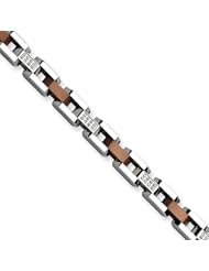 Stainless Steel Chocolate IP Plated 1/4ct. Diamond Bracelet