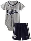 MLB Infant New York Yankees Jersey Short Set (Heather Grey, 18mos)
