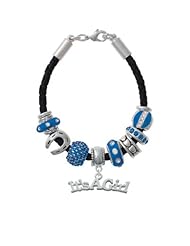 Large "Its a Girl" on a Blue Love & Luck Beaded Bracelet [Jewelry] Delight
