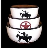 3PC MIXING BOWL SALAD BOWL COWBOY WESTERN DECOR 