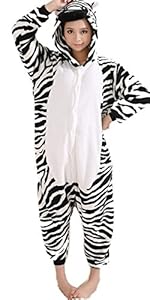 iNewbetter Sleepsuit Costume Cosplay Homewear Lounge Wear Kigurumi Onesie Pajamas (S (150-159cm), Zebra)