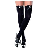 Stockings, Black, with Bow and Cameo