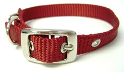 Hamilton 5/8-Inch by 16-Inch Single Thick Nylon Deluxe Dog Collar, Red