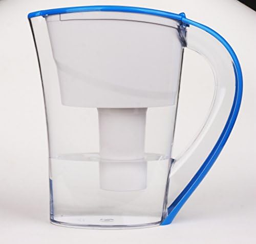 AOK Alkaline Water Pitcher + 2 Additional Alkaline Water Filters - Great Taste with Alkaline Negative Ions, Antioxidant and Shrinked Water Molecules - 3.5L Blue