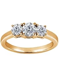 0.94 Ct Round H/I Diamond G/H Diamond 14K Yellow Gold Ring