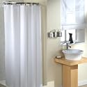 Plain Polyester Shower Curtain, White