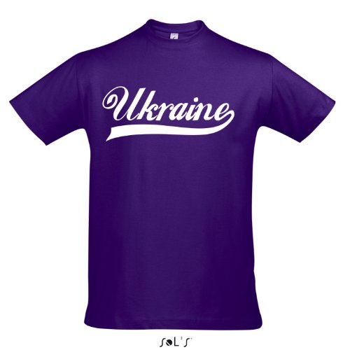 T-Shirt – Ukraine Oldschool Ukraine LÄNDERSHIRT EM / WM FAN Trikot S-XXL , Dark purple – weiß , S
