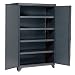 Edsal EHD7848 Industrial Gray 14 Gauge Steel Storage Cabinet, 4 Adjustable Shelves, 1600 lb. Capacity, 78" Height x 48" Width x 24" Depth