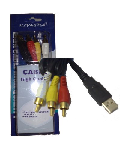 USB TO 3 PHONO 3PHONO , USB A Male Connector - 3x Phono Plug 1.5m ? Cable 101