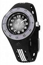 Adidas Kids ADK1495 Black with White Stripes Rubber Strap Watch