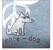 Designer Ladies Cotton T-Shirt - Garment Dyed "Peace-Dog" T-Shirt for Women - Indigo - Medium