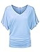 NINEXIS Women's V-Neck Batwing Sleeve Dolman Top (S-3XL)