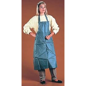 Best Textiles Rubber-Coated Nylon Apron with Breast Pocket, Gray