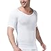 No.66 Town Men's Waist Slim Burn Fat Weight Loss Body Shaper Corset Crew Neck Short Sleeve T-shirts(XL,White)