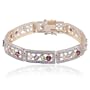 18k Yellow Gold Plated Sterling Silver Multi-Gemstone and Diamond Bracelet, 7.25"