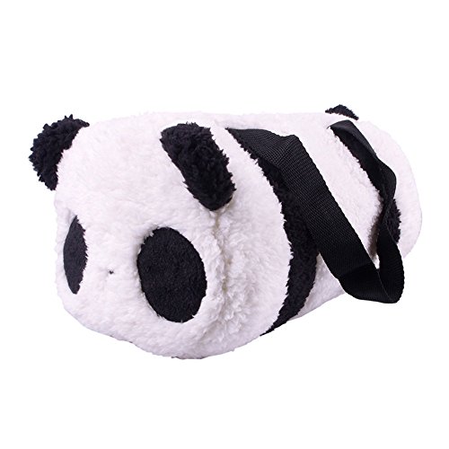 Large Cute Soft Plush Panda Cylindrical Handbag Travel Storage Shoulder