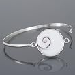 Chuvora Sterling Silver Shiva Eye Swirl Shell Bangle Bracelet for Women 7''