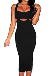 Sleeveless Spring Summer Winter Cutout Checkered Print Polyester/Spandex Bodycon Dress/Evening Dress 