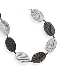MMA Silver - 20 inch+2 inchExtension Shell and Glass Necklace