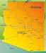 Wallmonkeys Peel and Stick Wall Decals - Detailed Vector Map of Arizona State, Usa - Removable Graphic