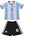 FWC Argentina Home Messi 10 futbol football soccer jersey & short (8-9 years)