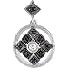 14K White Gold .04 CTTW Genuine Black Spinel And Diamond Pendant Diamond quality A (I2 clarity, I-J color)
