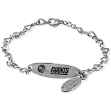 NFL New York Giants Stainless Steel Sports ID Charm Bracelet