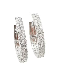 Women 14k White Gold 2.64ctw diamond Hoop earring 30 26445B Size 8.54