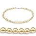 Genuine Swarovski Crystal Pearl Necklace - Light Gold - 8mm