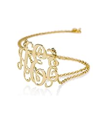Monogram Necklace 18k Gold Plated Personalized Initial Name Necklace