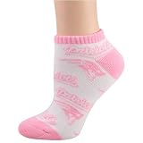 New England Patriots Ladies White-Pink No Show Socks