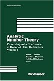 Analytic Number Theory:The Halberstam Festschrift 1 (Progress in Mathematics)
