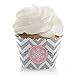 Pink Winter Wonderland - Holiday Snowflake Birthday Party or Baby Shower Decorations - Party Cupcake Wrappers - Set of 12