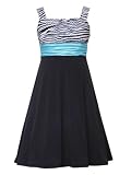 Rare Editions Girls PLUS Size BLACK WHITE TURQUOISE-BLUE ZEBRA PRINT Special Occasion Wedding Flower Girl Easter Birthday Party Dress