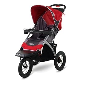 Suburban Safari (Red / Grey) Swivel Wheel Single Jogger Stroller from InSTEP