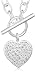 Silver Crystalique Heart Belcher Necklet 17