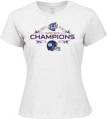 Buy New York Giants Super Bowl XLII Champions Ladies Crystalline Tee