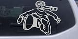 Car Sport-Snowboard Rider Sports Car Window Wall Laptop Decal Sticker -- Silver 6in X 4.7in