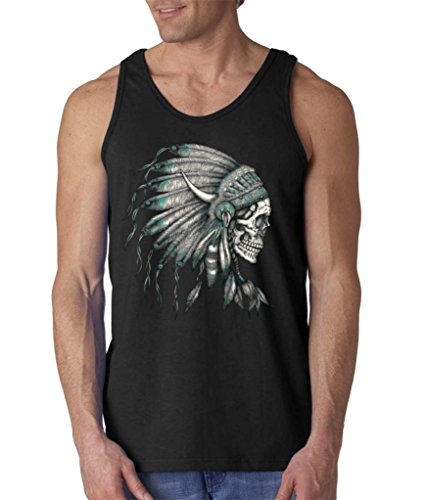 New Skull Headdress Men's Tank Top Native American Tank Tops